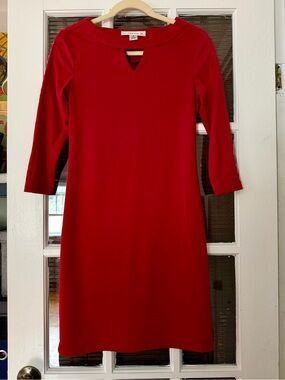AA Studio AA Women’s 6 Red 3/4 Embellished Sleeve Sheath Dress | SKU 0179